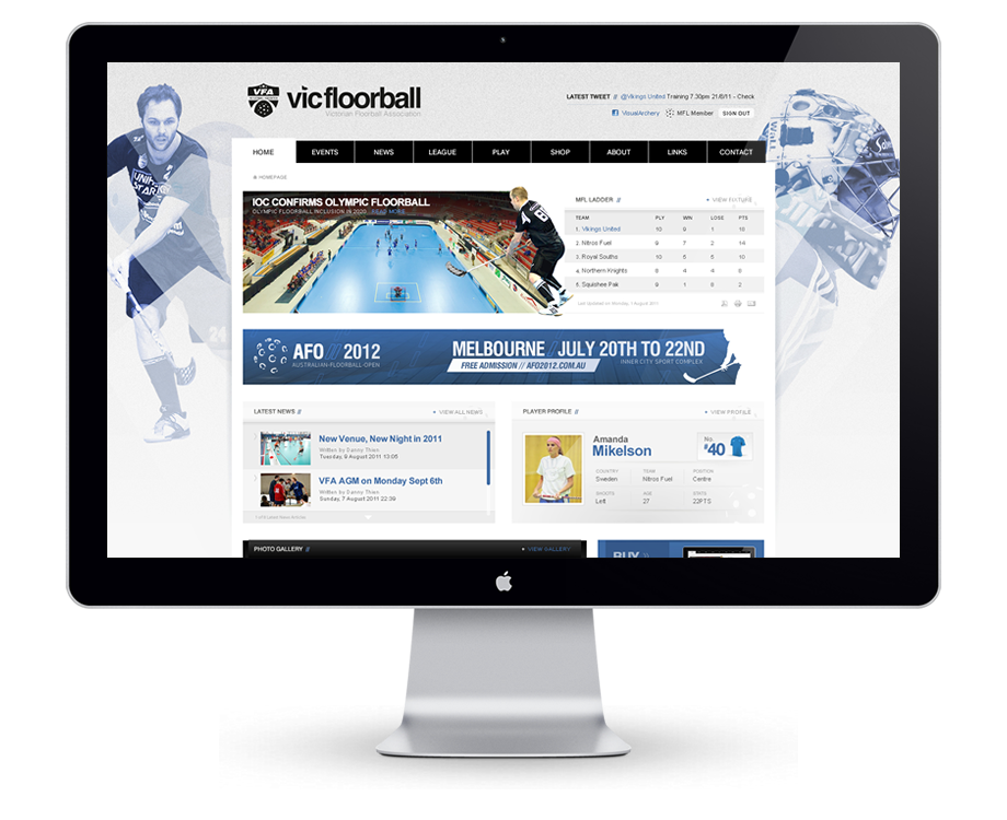 Victoria Floorball Website Concept